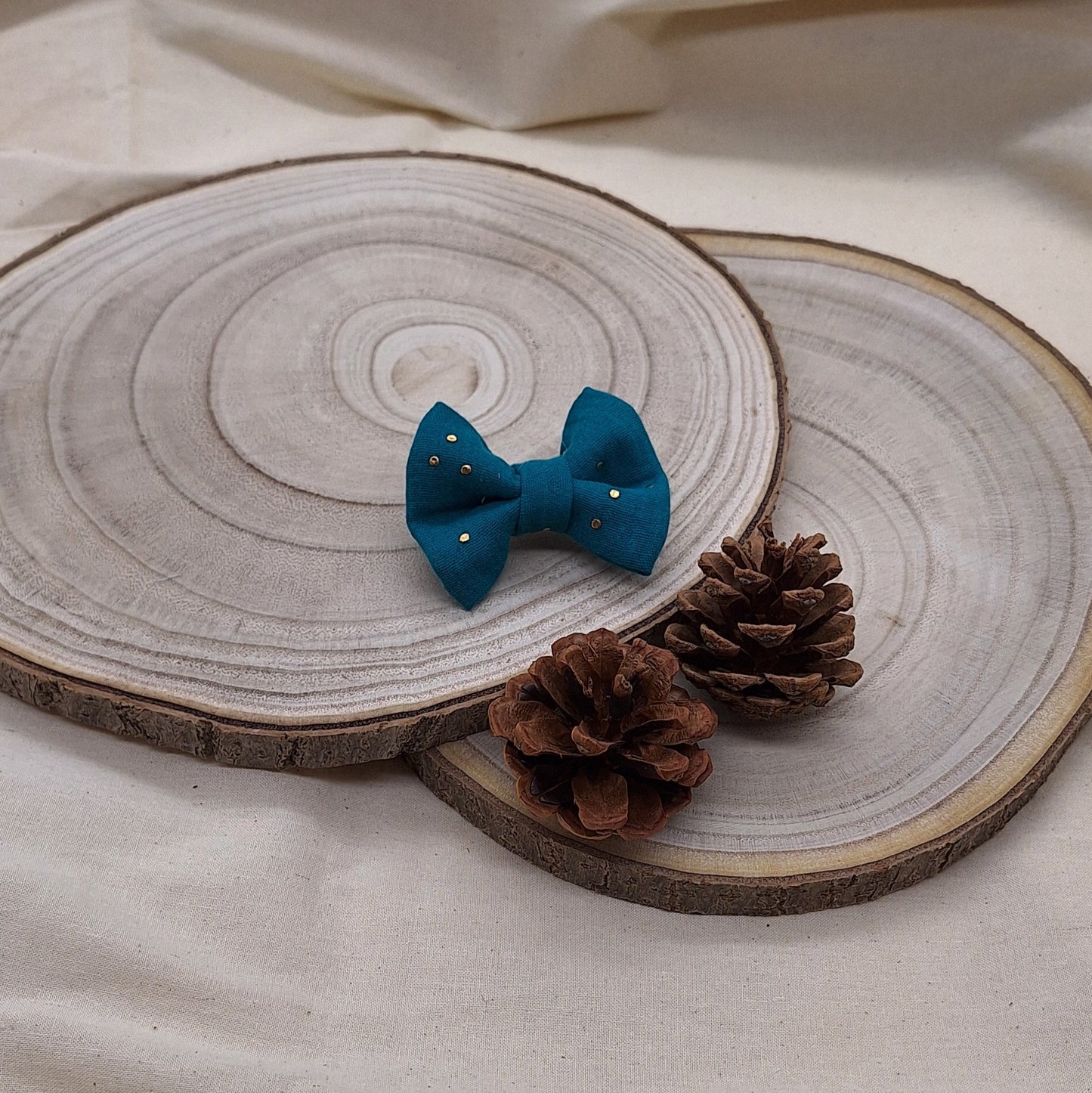 Barrette _ Vert à pois