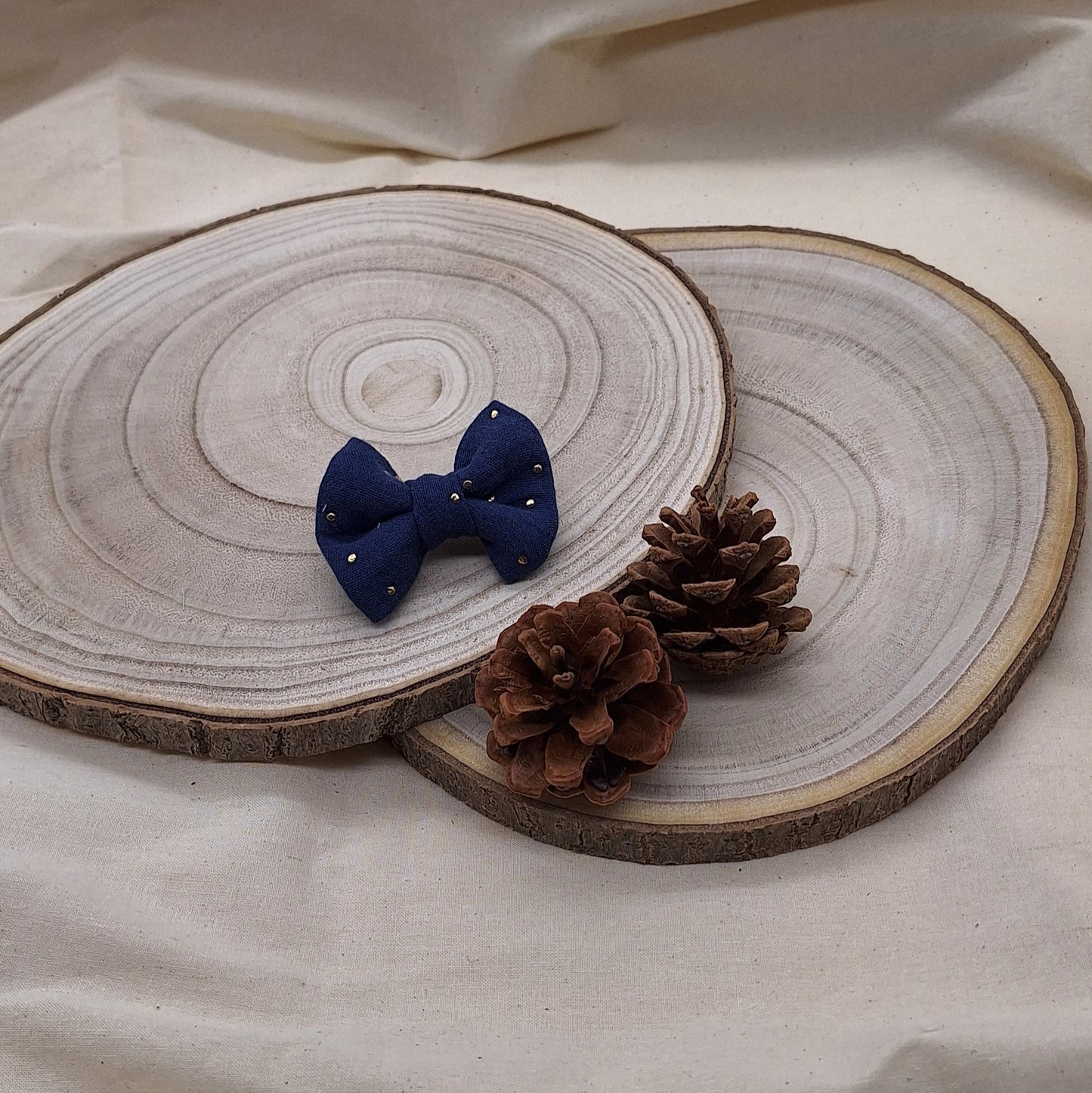Barrette _ Bleu à pois