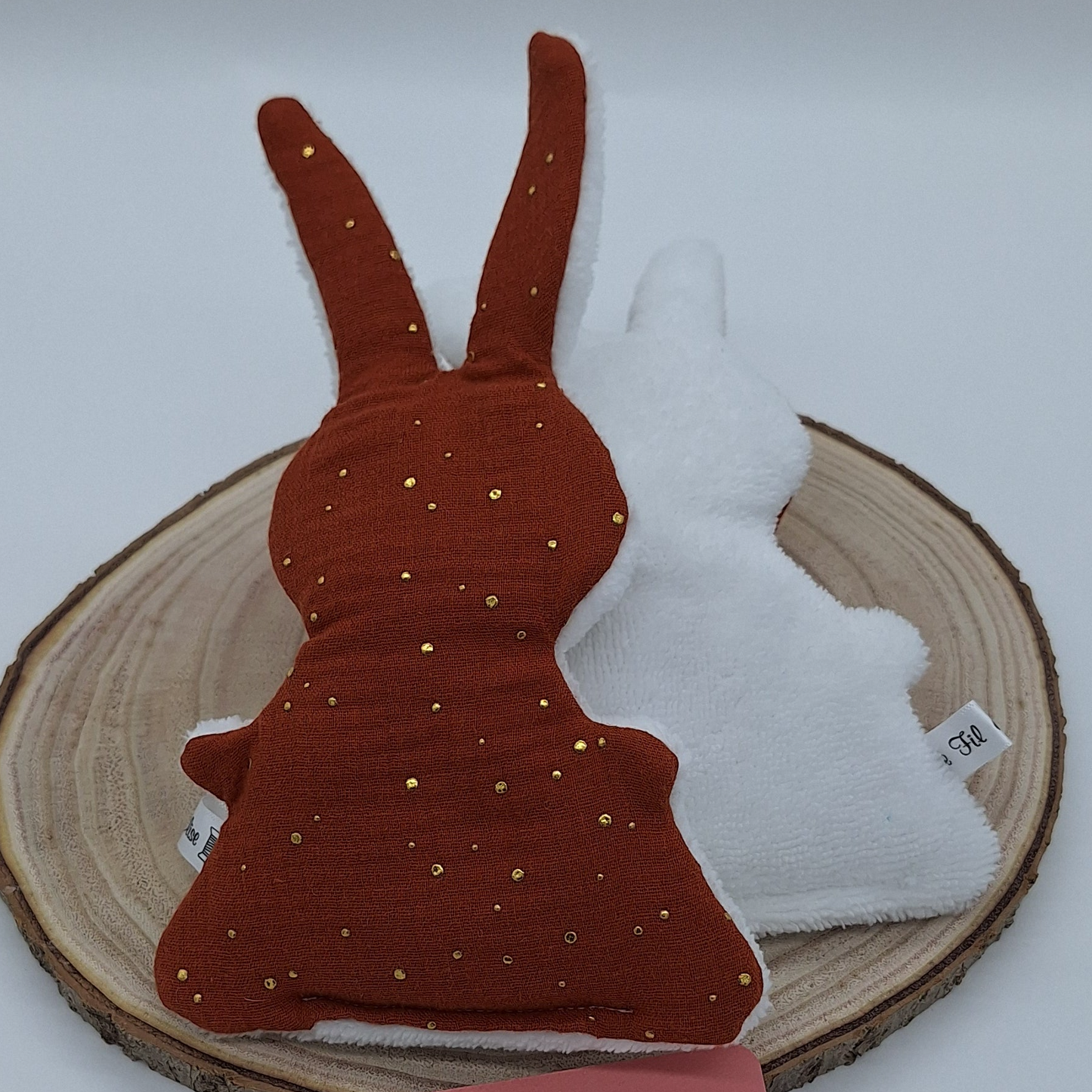 Doudou lapin _ Tomette à pois